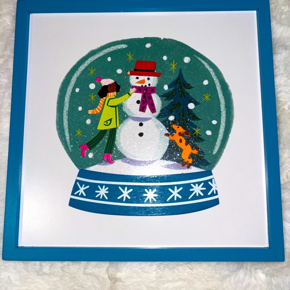 Winter Holiday Wall Art Sparkle Glitter Sign Picture -NWTS